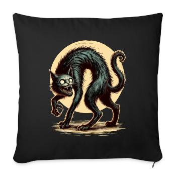 diy haCreepy Cat Black Witch Cat Hallowee - Sofa pillowcase 17,3'' x 17,3'' (45 x 45 cm) - black - Front