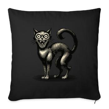 Terrible Witch Cat Scary Horror Cat - Sofa pillowcase 17,3'' x 17,3'' (45 x 45 cm) - black - Front