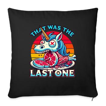 Effrayant licorne amant soif de macabre - Housse de coussin décorative 45 x 45 cm - noir - Devant