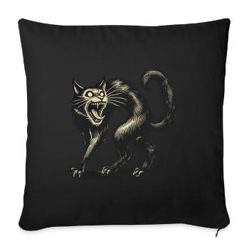 Terrible Chat Sorcière Chat d’horreur effrayant - Housse de coussin décorative 45 x 45 cm - noir - Devant