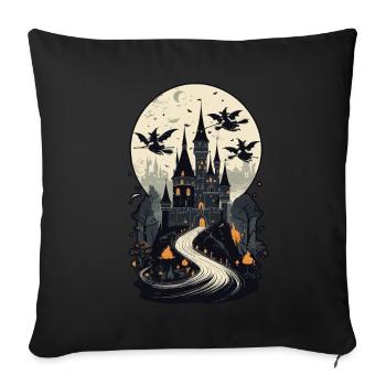 Spooky Haunted Castle Magical Haunted Castle - Sofa pillowcase 17,3'' x 17,3'' (45 x 45 cm) - black - Front