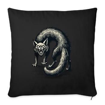 Terrible Chat Sorcière Chat d’horreur effrayant - Housse de coussin décorative 45 x 45 cm - noir - Devant