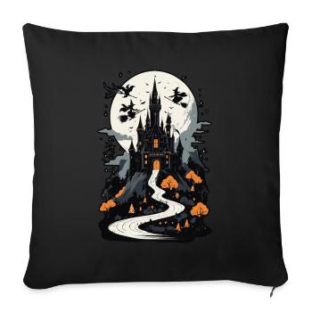 Spooky Haunted Castle Magical Haunted Castle - Sofa pillowcase 17,3'' x 17,3'' (45 x 45 cm) - black - Front