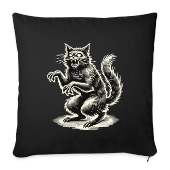 Terrible Witch Cat Scary Horror Cat - Sofa pillowcase 17,3'' x 17,3'' (45 x 45 cm) - black - Front