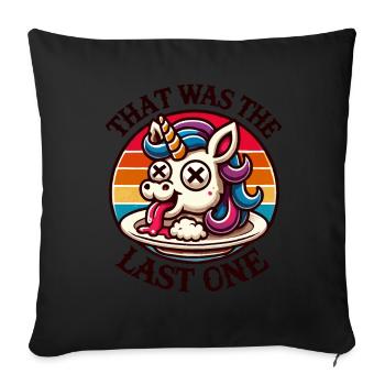Funny Unicorn Saying Dark Humor Funnier - Sofa pillowcase 17,3'' x 17,3'' (45 x 45 cm) - black - Front