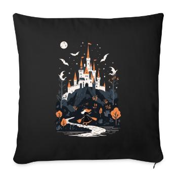 Spooky Haunted Castle Magical Haunted Castle - Sofa pillowcase 17,3'' x 17,3'' (45 x 45 cm) - black - Front