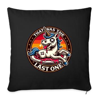 Funny Unicorn Saying Dark Humor Funnier - Sofa pillowcase 17,3'' x 17,3'' (45 x 45 cm) - black - Front