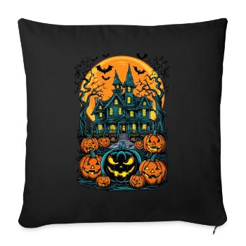 Spooky Haunted House Spooky Haunted Villa - Sofa pillowcase 17,3'' x 17,3'' (45 x 45 cm) - black - Front