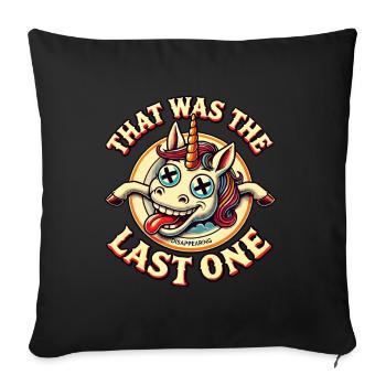 Funny Unicorn Saying Dark Humor Funnier - Sofa pillowcase 17,3'' x 17,3'' (45 x 45 cm) - black - Front