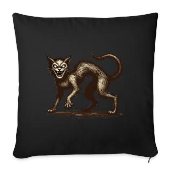 Chat Sorcière Magique Chat Horreur Horrible - Housse de coussin décorative 45 x 45 cm - noir - Devant