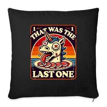 Funny Unicorn Saying Dark Humor Funnier - Sofa pillowcase 17,3'' x 17,3'' (45 x 45 cm) - black - Front