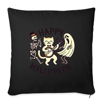 Merry Holiday Cat Funny Cats Party - Sofa pillowcase 17,3'' x 17,3'' (45 x 45 cm) - black - Front