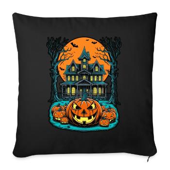 Maison hantée effrayante Villa hantée effrayante - Housse de coussin décorative 45 x 45 cm - noir - Devant