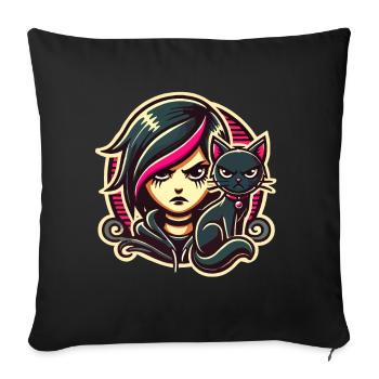 Pastel Goth Style Lover Goth - Sofa pillowcase 17,3'' x 17,3'' (45 x 45 cm) - black - Front
