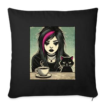 Pastel Goth Style Lover Goth - Sofa pillowcase 17,3'' x 17,3'' (45 x 45 cm) - black - Front