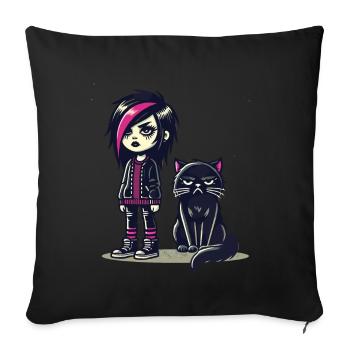 Pastel Goth Style Lover - Sofa pillowcase 17,3'' x 17,3'' (45 x 45 cm) - black - Front