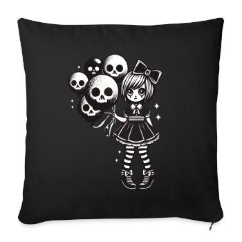 Kawaii Goth Girl Dark Gothic Design - Sofa pillowcase 17,3'' x 17,3'' (45 x 45 cm) - black - Front