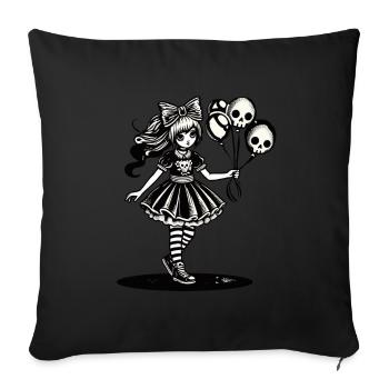 Kawaii Goth Girl Düsteres Gothic Design - Sofakissenbezug 45 x 45 cm - Schwarz - Vorne