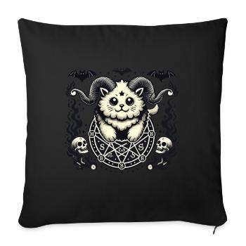 Cute Lucifer Cat Funny Cats Summoning - Sofa pillowcase 17,3'' x 17,3'' (45 x 45 cm) - black - Front