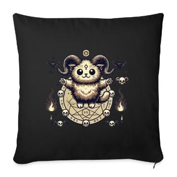 Kawaii Lucifer Cat Funny Cats Summoning - Sofa pillowcase 17,3'' x 17,3'' (45 x 45 cm) - black - Front