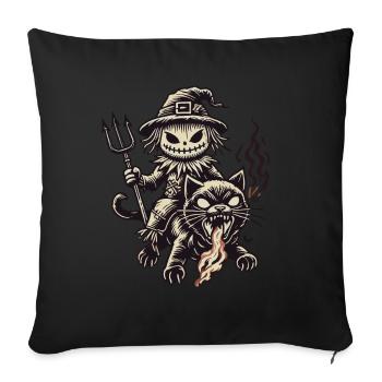Creepy Devil Cat Dark Cats Design - Sofa pillowcase 17,3'' x 17,3'' (45 x 45 cm) - black - Front