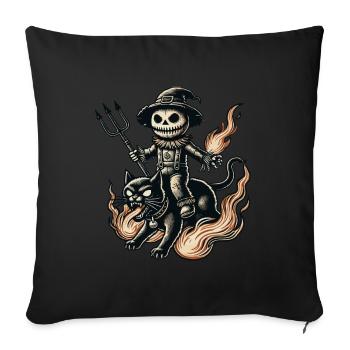 diCreepy Devil Cat Dark Cats Design - Sofa pillowcase 17,3'' x 17,3'' (45 x 45 cm) - black - Front