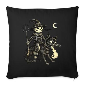 Creepy Devil Cat Dark Cat Rider - Sofa pillowcase 17,3'' x 17,3'' (45 x 45 cm) - black - Front