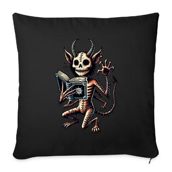 Creepy Goth Cat Dark Cat Design Halloween - Sofa pillowcase 17,3'' x 17,3'' (45 x 45 cm) - black - Front