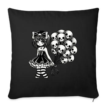 Kawaii Goth Girl Düsteres Gothic Design - Sofakissenbezug 45 x 45 cm - Schwarz - Vorne