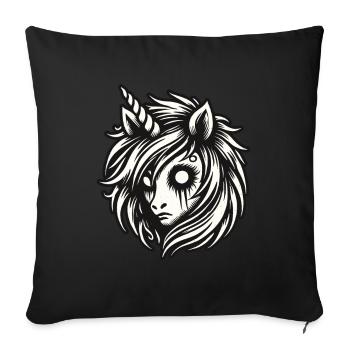 Creepy Gothic Unicorn Costume Idea Spooky Season - Sofa pillowcase 17,3'' x 17,3'' (45 x 45 cm) - black - Front