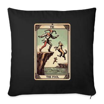 Tarot Card Design The Fool Halloween Vintage - Sofa pillowcase 17,3'' x 17,3'' (45 x 45 cm) - black - Front