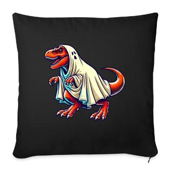 Mignon Dinosaure Fantôme Drôle T-Rex - Housse de coussin décorative 45 x 45 cm - noir - Devant