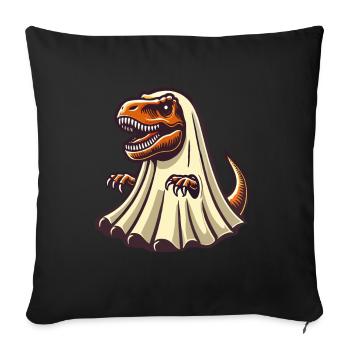 Mignon Dinosaure Fantôme Drôle T-Rex - Housse de coussin décorative 45 x 45 cm - noir - Devant