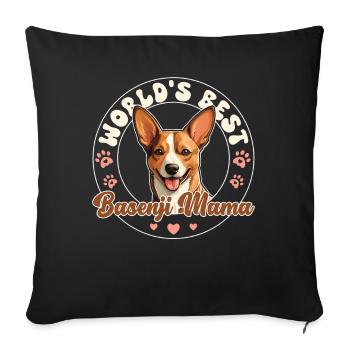 Basenji Groovy Basenji Mama - Sofa pillowcase 17,3'' x 17,3'' (45 x 45 cm) - black - Front