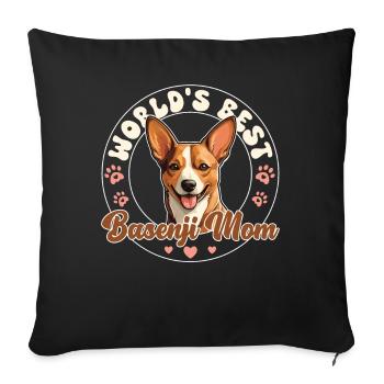 Basenji Groovy Basenji Mom - Sofa pillowcase 17,3'' x 17,3'' (45 x 45 cm) - black - Front