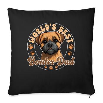 Border Terrier Groovy Border Dad - Sofa pillowcase 17,3'' x 17,3'' (45 x 45 cm) - black - Front