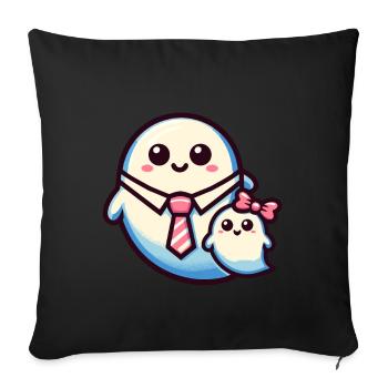 Dad Ghost Scary Halloween Costume Idea - Sofa pillowcase 17,3'' x 17,3'' (45 x 45 cm) - black - Front