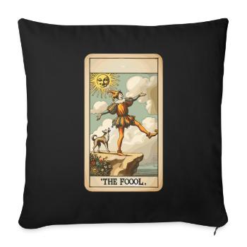 Tarotkarten Design Der Narr Halloween Vintage - Sofakissenbezug 45 x 45 cm - Schwarz - Vorne