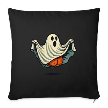 Funny Halloween Ghost Freak Under Sheet - Sofa pillowcase 17,3'' x 17,3'' (45 x 45 cm) - black - Front