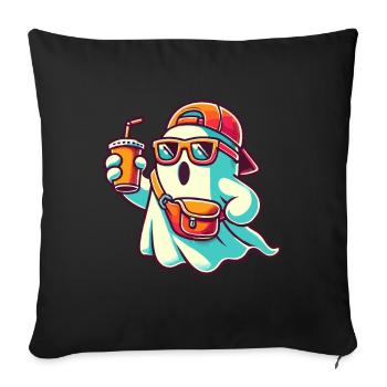 Boo-Jee Fantôme Drôle Fantôme à la mode - Housse de coussin décorative 45 x 45 cm - noir - Devant