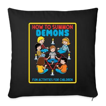 Retro Cartoon Vintage Design how to Summon Demons - Sofa pillowcase 17,3'' x 17,3'' (45 x 45 cm) - black - Front