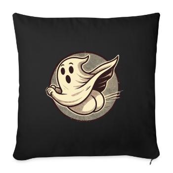 Funny Halloween Ghost Freak Under Sheet - Sofa pillowcase 17,3'' x 17,3'' (45 x 45 cm) - black - Front