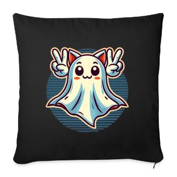 Cat Ears Ghost Kemonomimi Girl Halloween - Sofa pillowcase 17,3'' x 17,3'' (45 x 45 cm) - black - Front