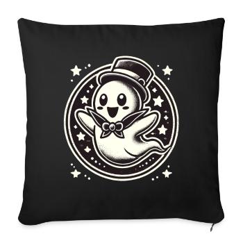 Funny Magician Ghost Cute Halloween - Sofa pillowcase 17,3'' x 17,3'' (45 x 45 cm) - black - Front