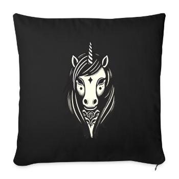 Creepy Gothic Unicorn Costume Idea Spooky Season - Sofa pillowcase 17,3'' x 17,3'' (45 x 45 cm) - black - Front