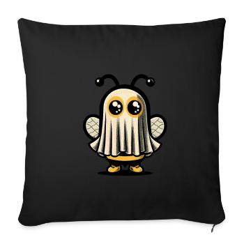 Funny Bee Ghost Cute Ghost Bee - Sofa pillowcase 17,3'' x 17,3'' (45 x 45 cm) - black - Front