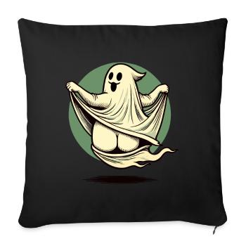 Funny Halloween Ghost Freak Under Sheet - Sofa pillowcase 17,3'' x 17,3'' (45 x 45 cm) - black - Front