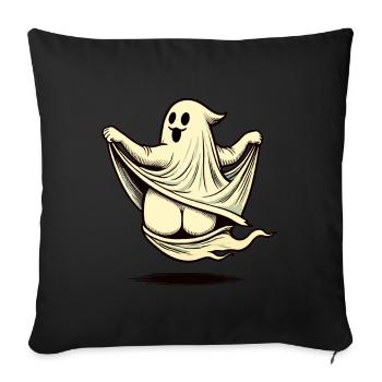 Funny Halloween Ghost Freak Under Sheet - Sofa pillowcase 17,3'' x 17,3'' (45 x 45 cm) - black - Front