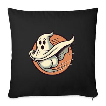 Funny Halloween Ghost Freak Under Sheet - Sofa pillowcase 17,3'' x 17,3'' (45 x 45 cm) - black - Front