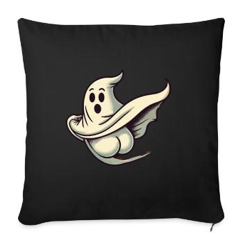 Funny Halloween Ghost Freak Under Sheet - Sofa pillowcase 17,3'' x 17,3'' (45 x 45 cm) - black - Front